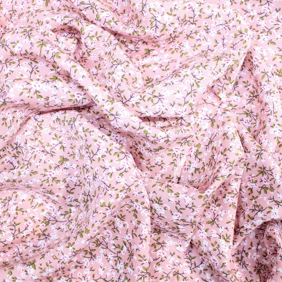 Dusky Pink Crepe Printed Dressmaking Viscose Fabric