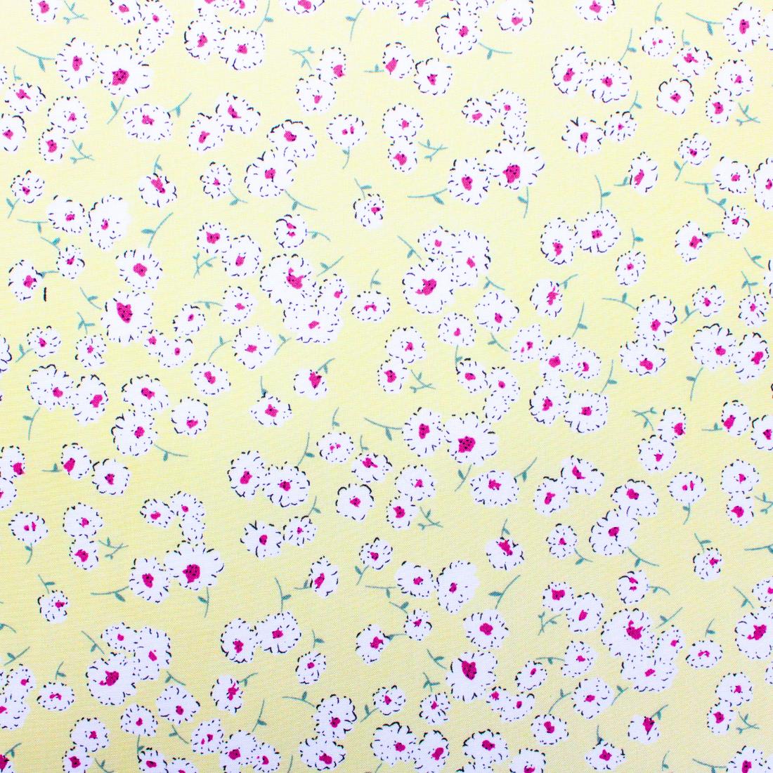 Pale Yellow Crepe Printed Dressmaking Viscose Fabric