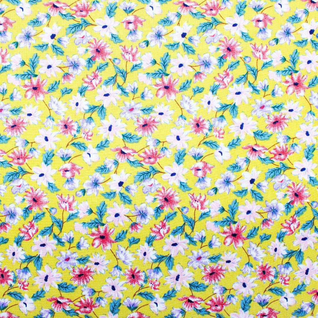 Mustard Crepe Printed Dressmaking Viscose Fabric