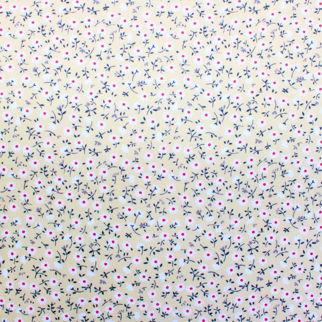 Beige Crepe Printed Dressmaking Viscose Fabric