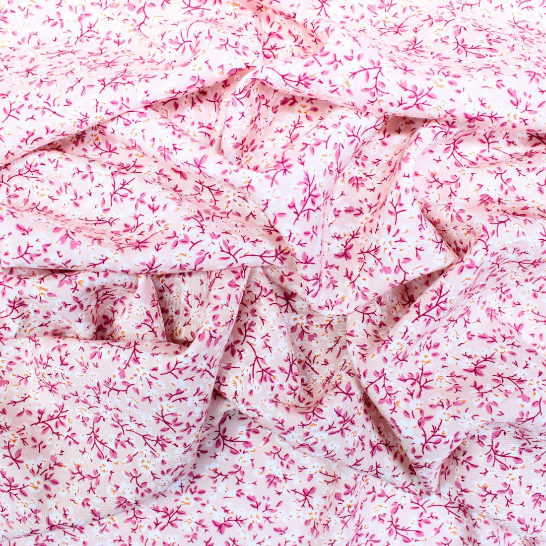 Pink Crepe Printed Dressmaking Viscose Fabric