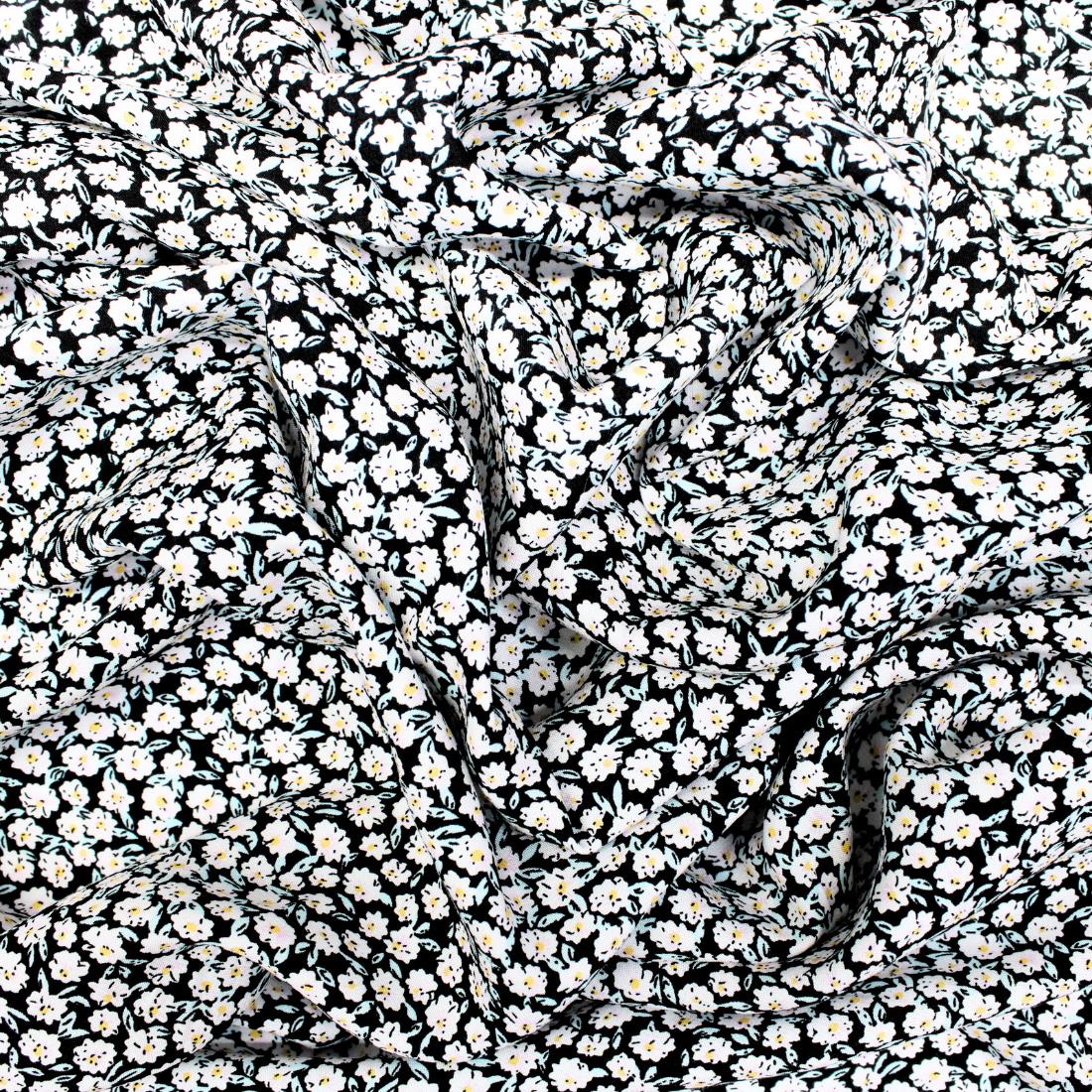 Black Crepe Printed Dressmaking Viscose Fabric