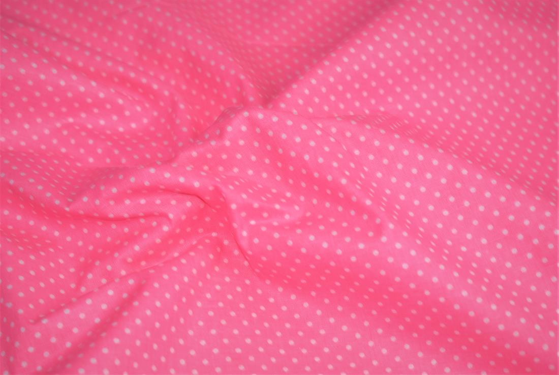 Pink & White Cotton & Spots Print