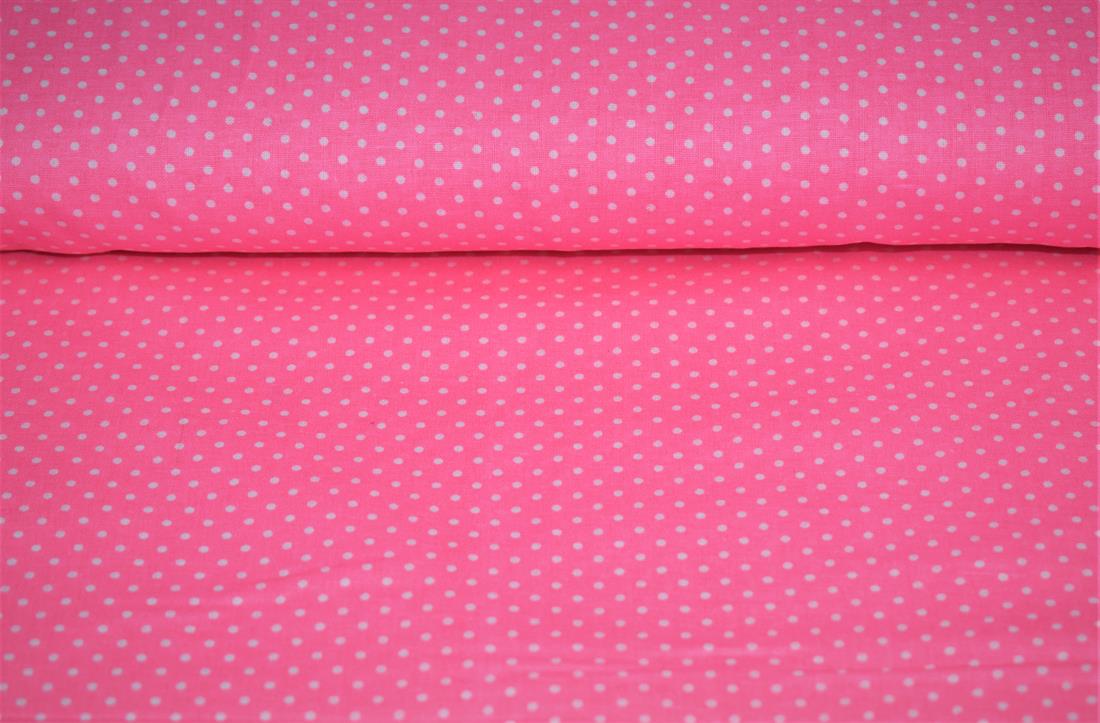 Pink & White Cotton & Spots Print