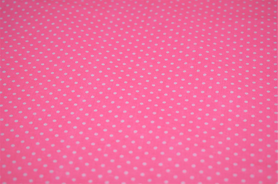 Pink & White Cotton & Spots Print