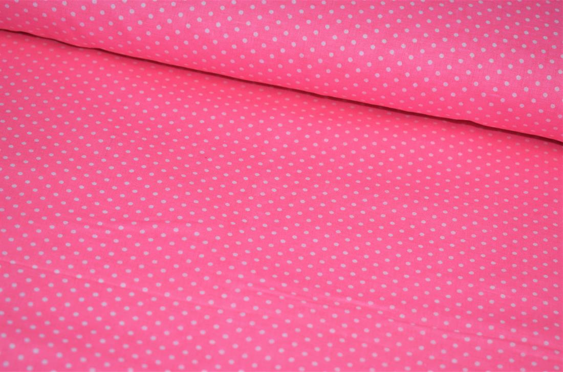 Pink & White Cotton & Spots Print