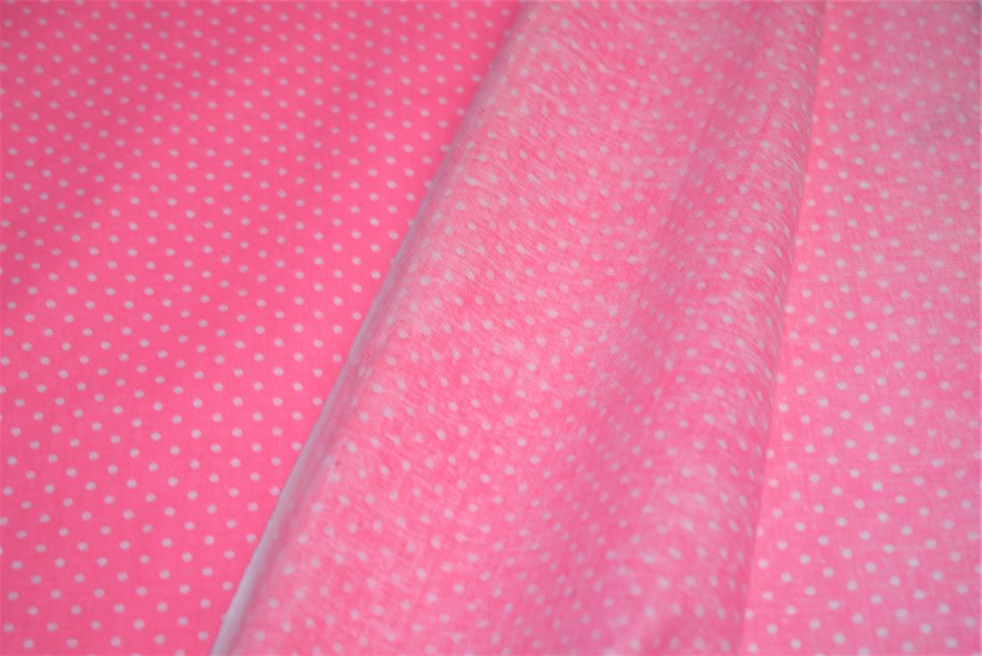 Pink & White Cotton & Spots Print