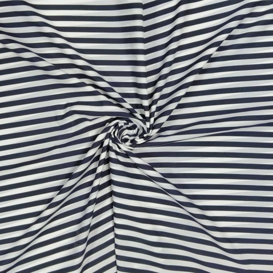 Dark Navy and White Stripes Polyester 5m Bundle