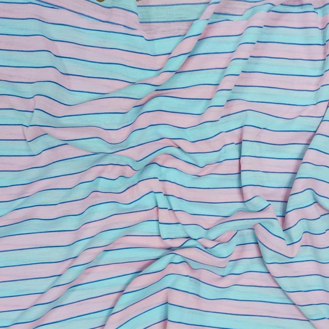 Pink & Blue Stripes Knitted Jersey 5m Bundle