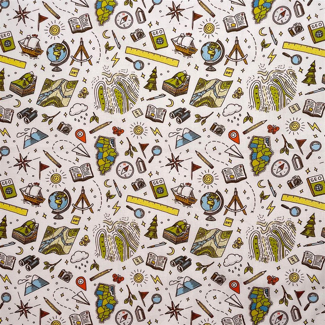 White Printed Cotton Fabrics