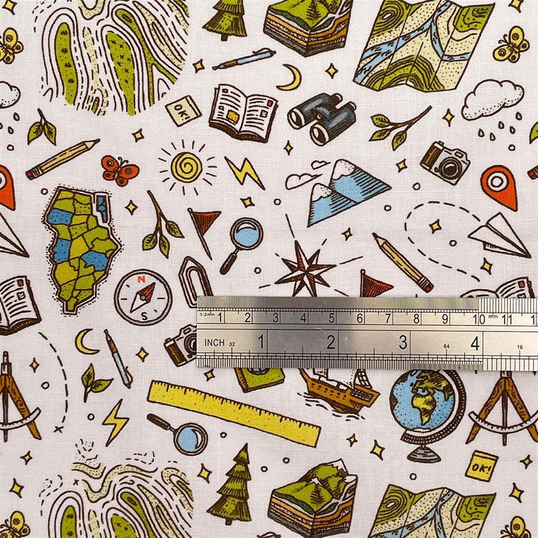 White Printed Cotton Fabrics