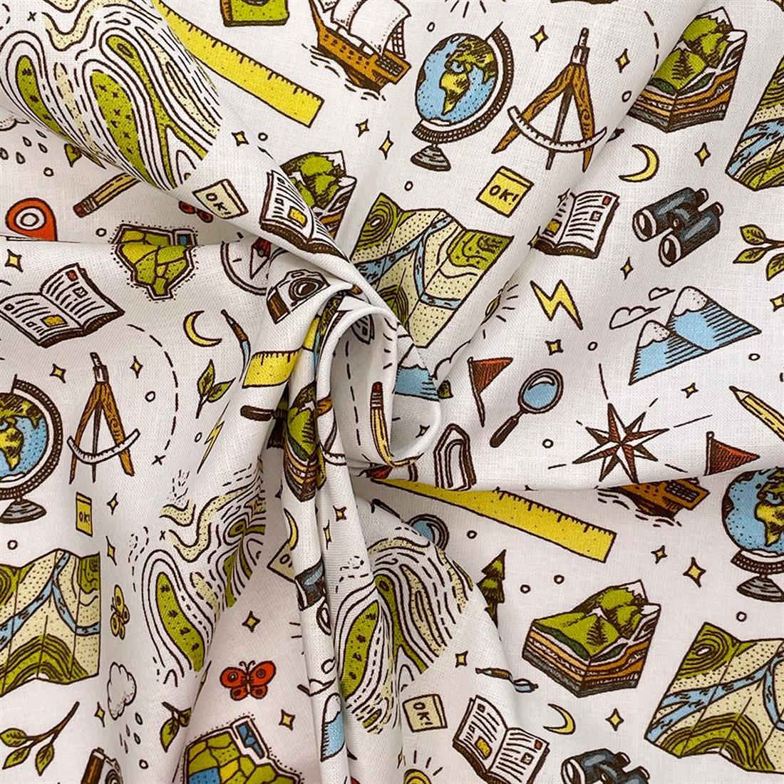 White Printed Cotton Fabrics