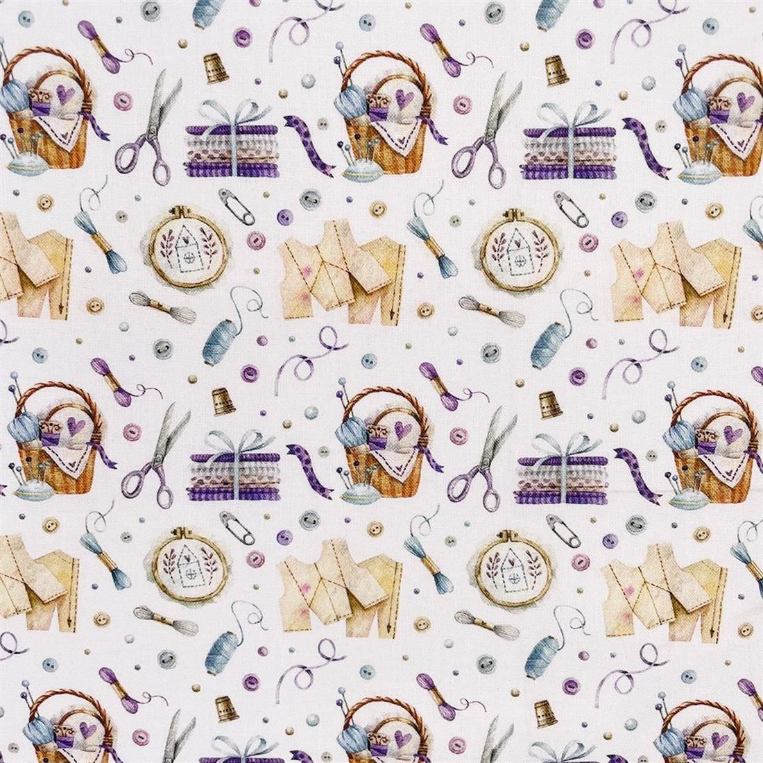 White Printed Cotton Fabrics