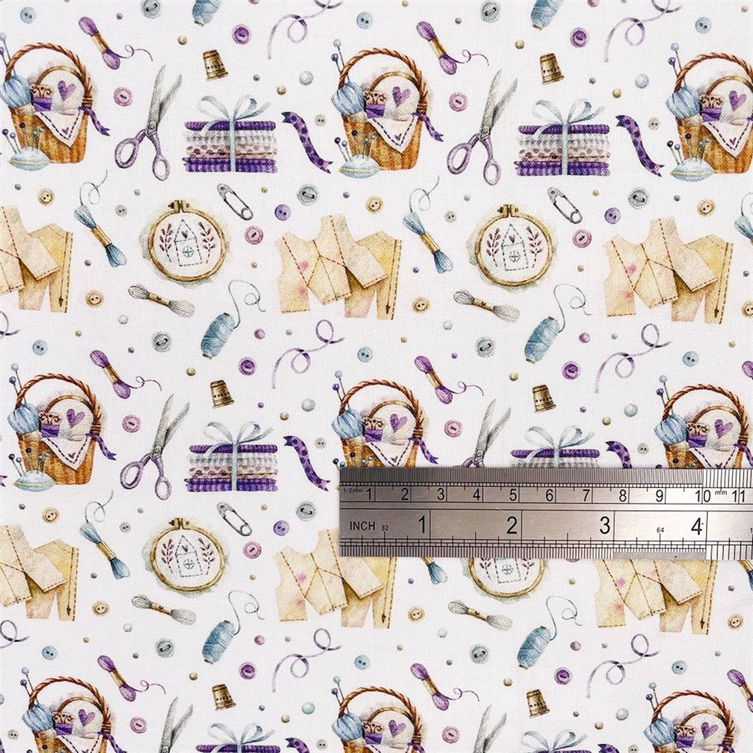 White Printed Cotton Fabrics