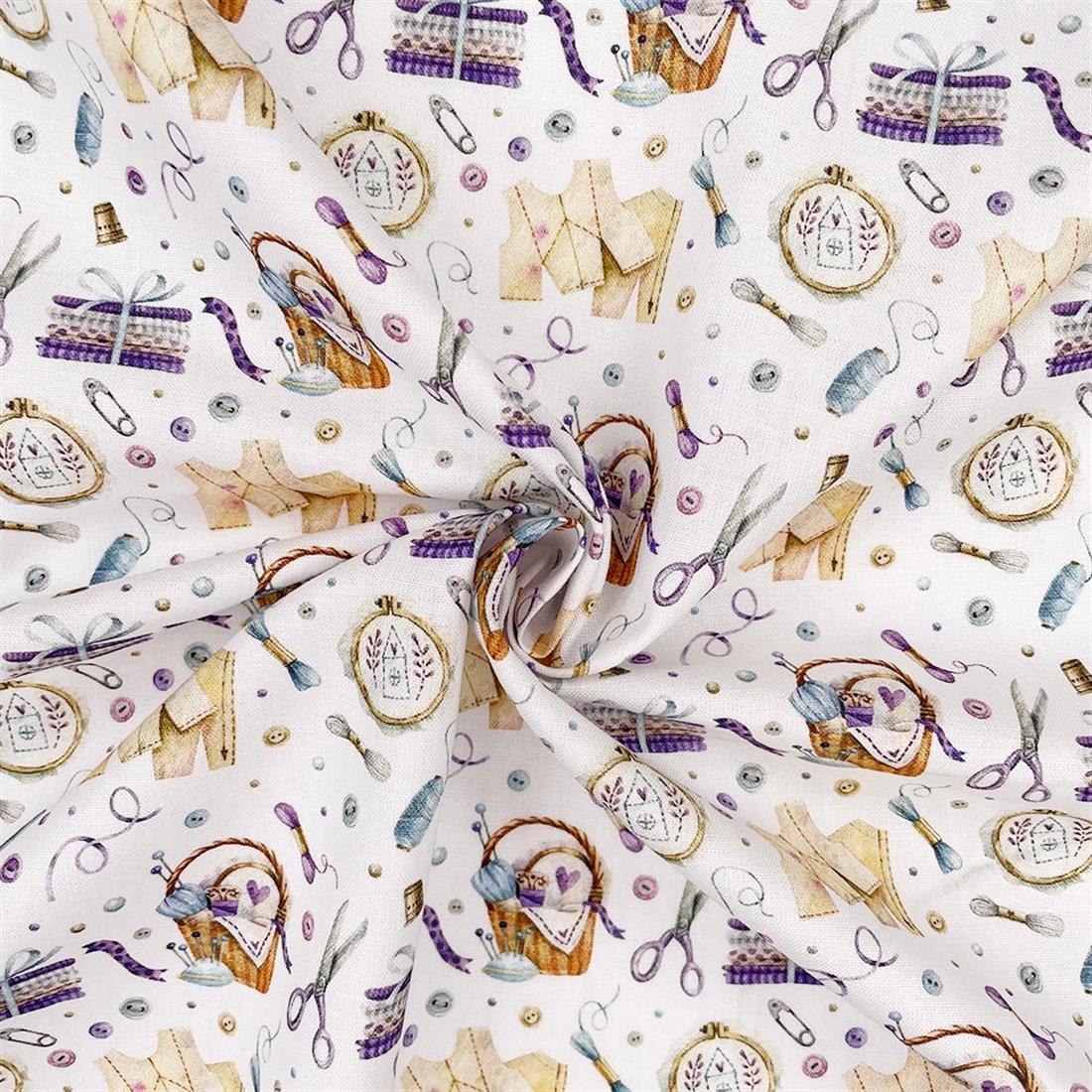 White Printed Cotton Fabrics