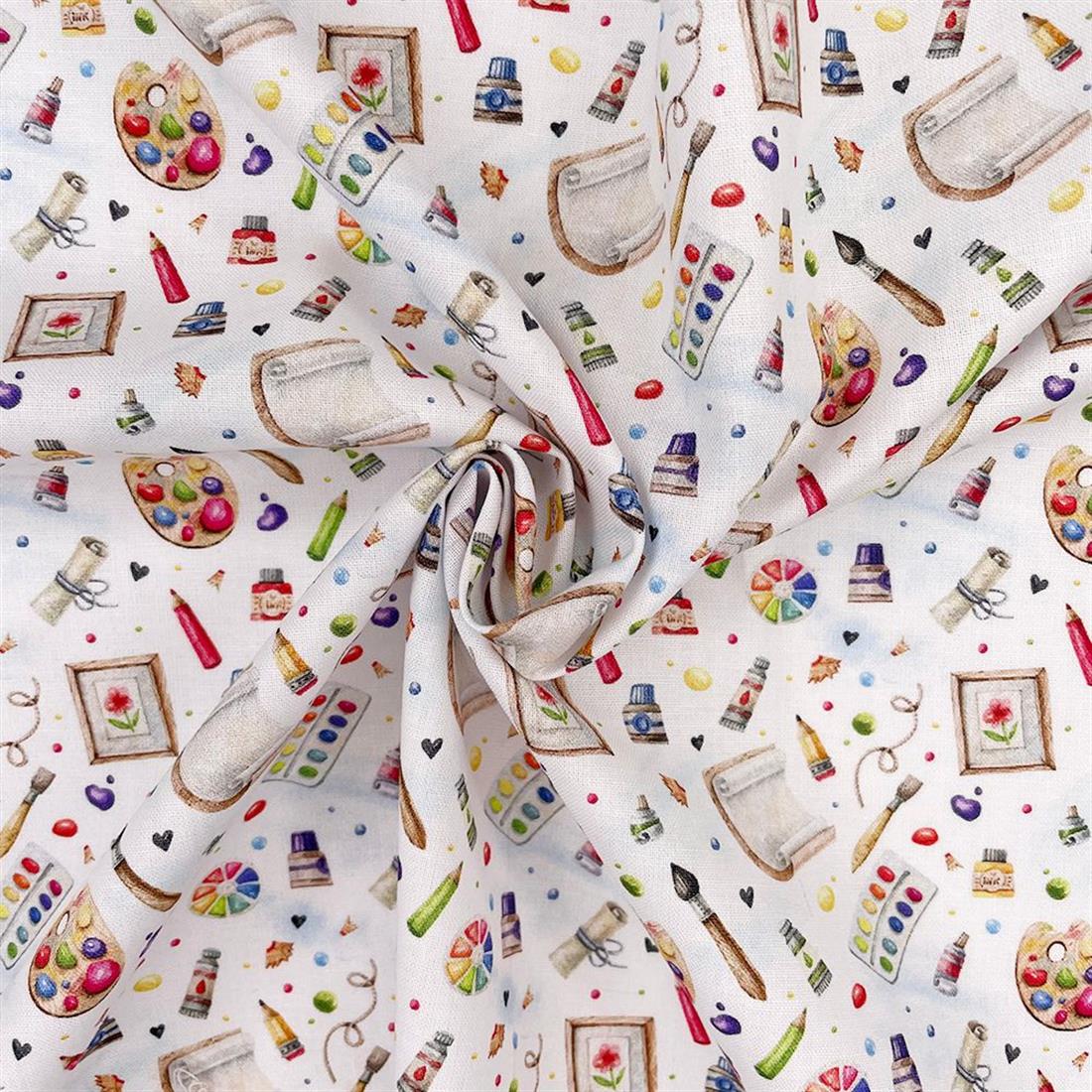 White Printed Cotton Fabrics