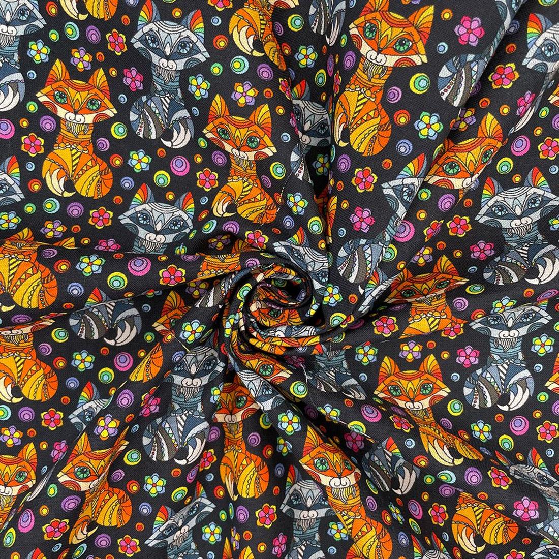 Black Printed Cotton Fabrics