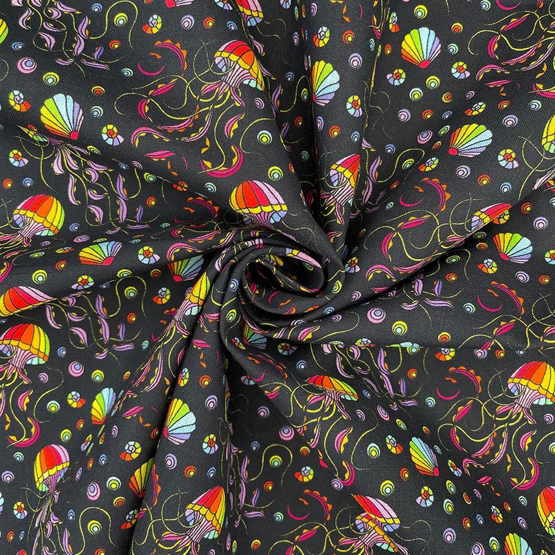 Black Printed Cotton Fabrics