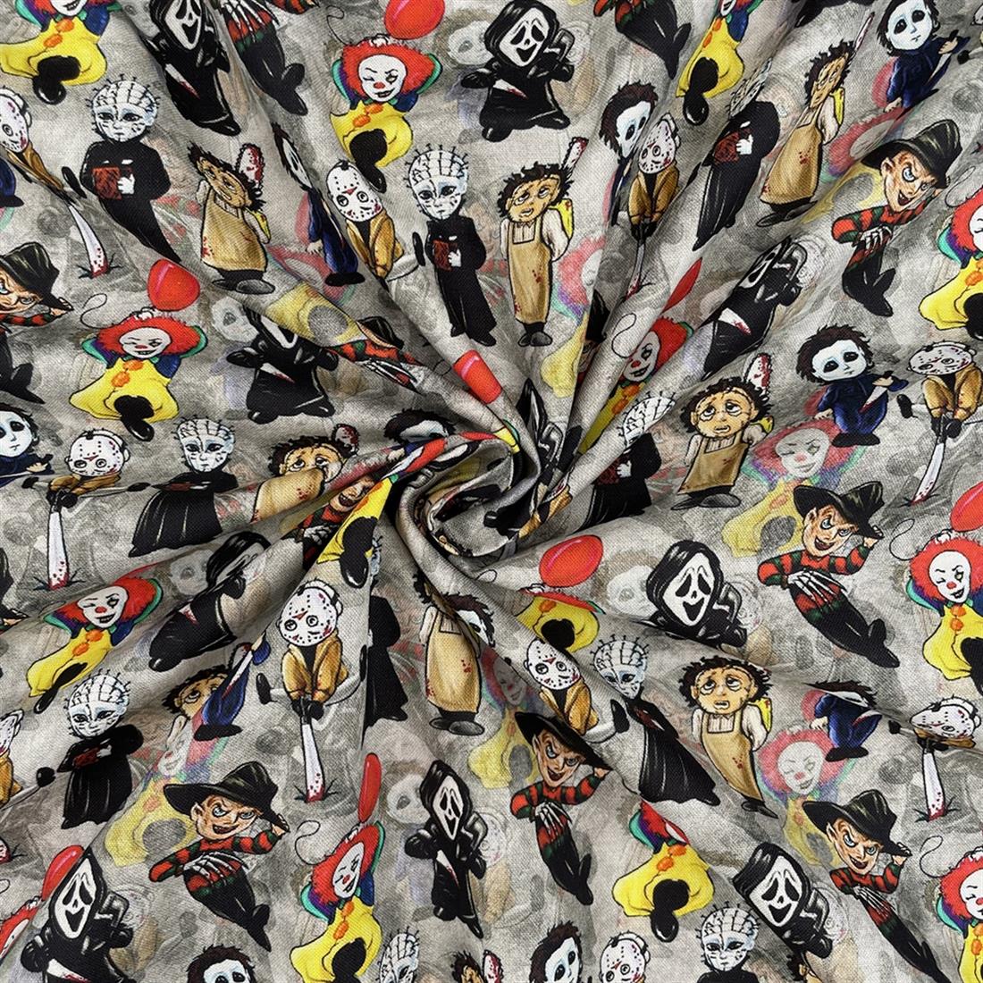 Grey Printed Cotton Fabrics