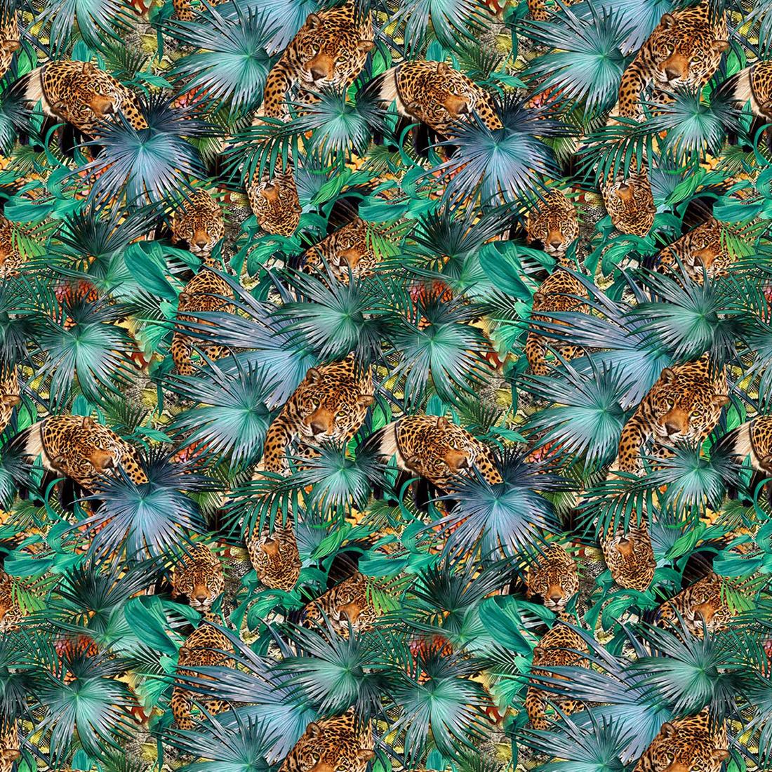 Tropical Green Printed Cotton Fabrics