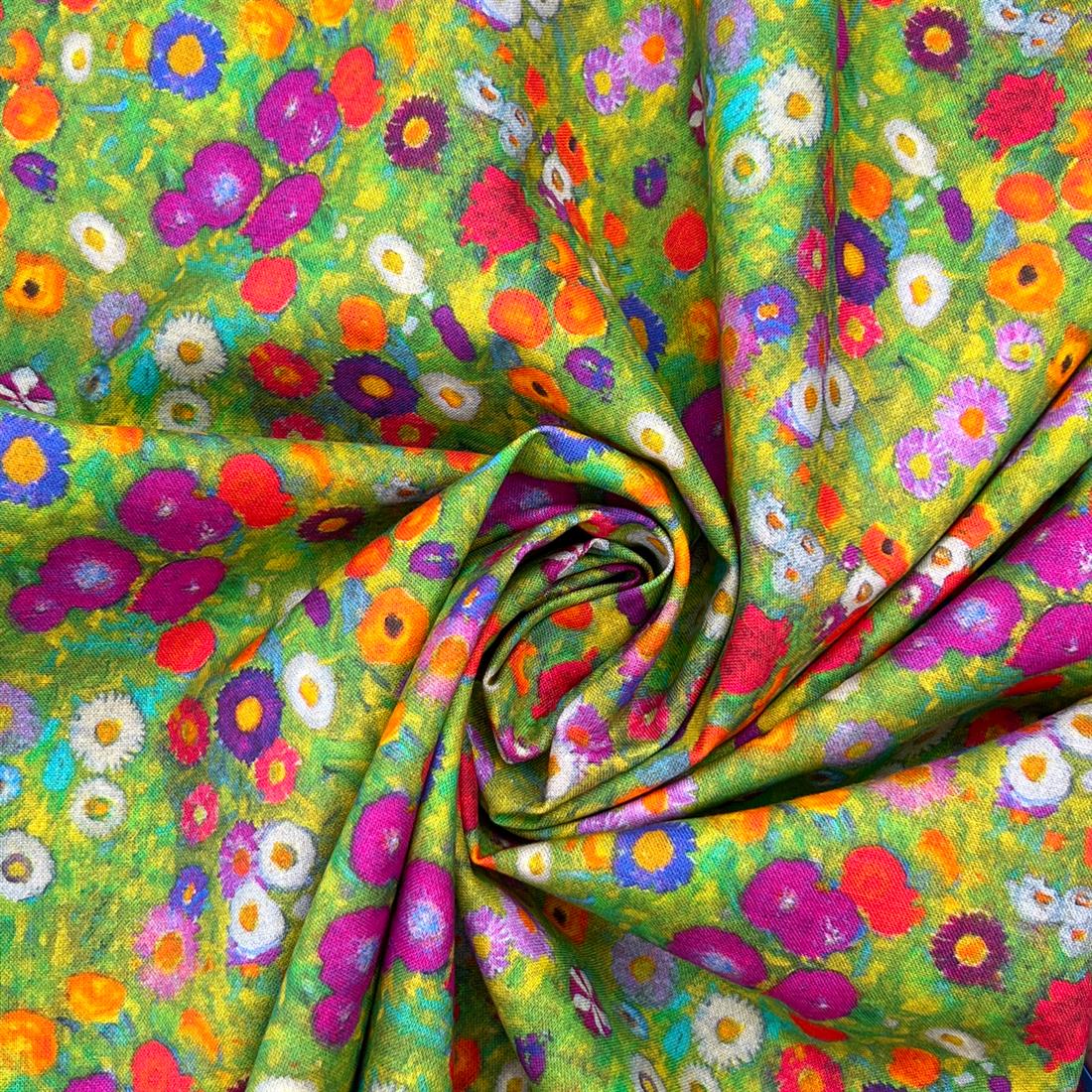 Multicolour Cotton Klimt's Garden Flowers