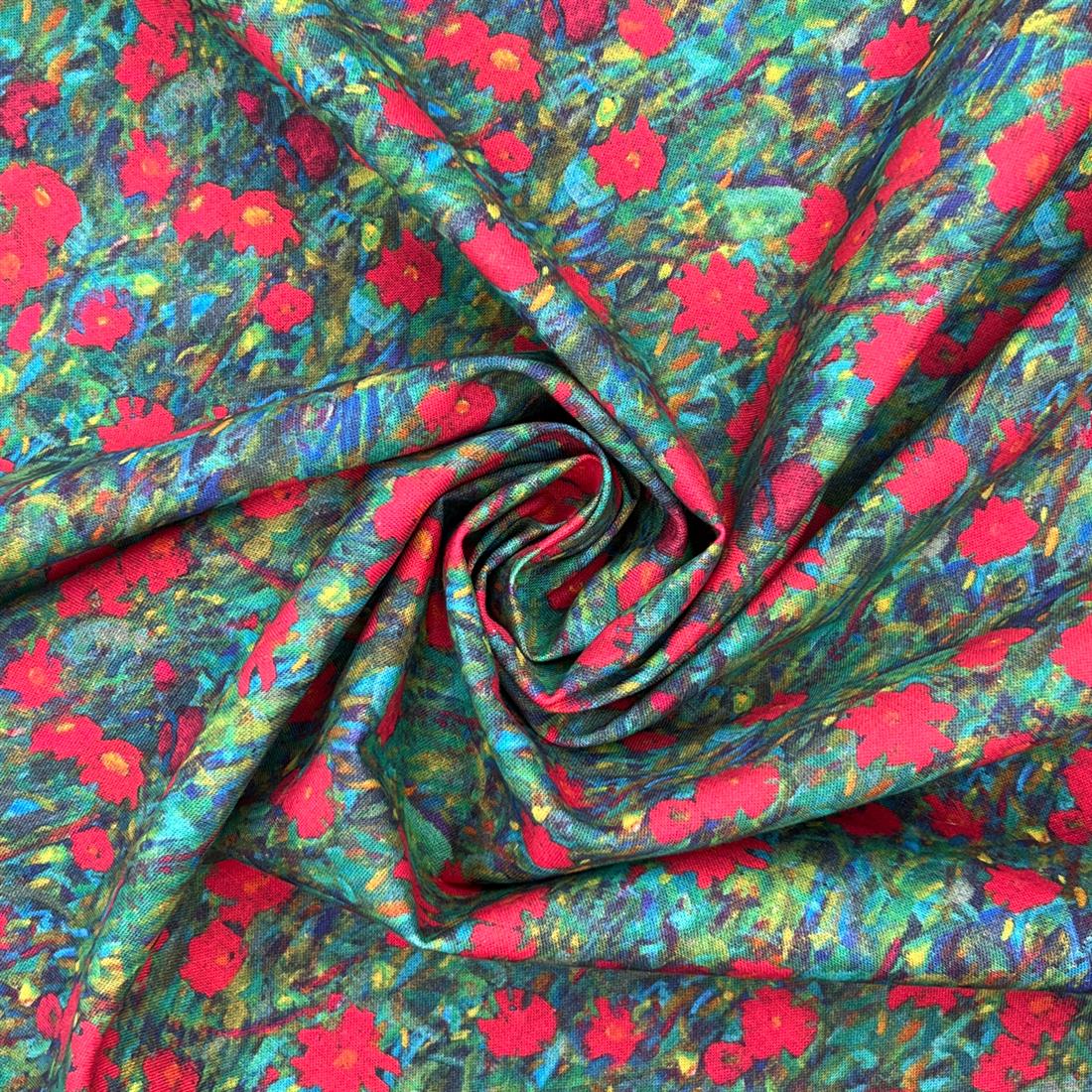 Multicolour Cotton Klimt's Farm Flowers