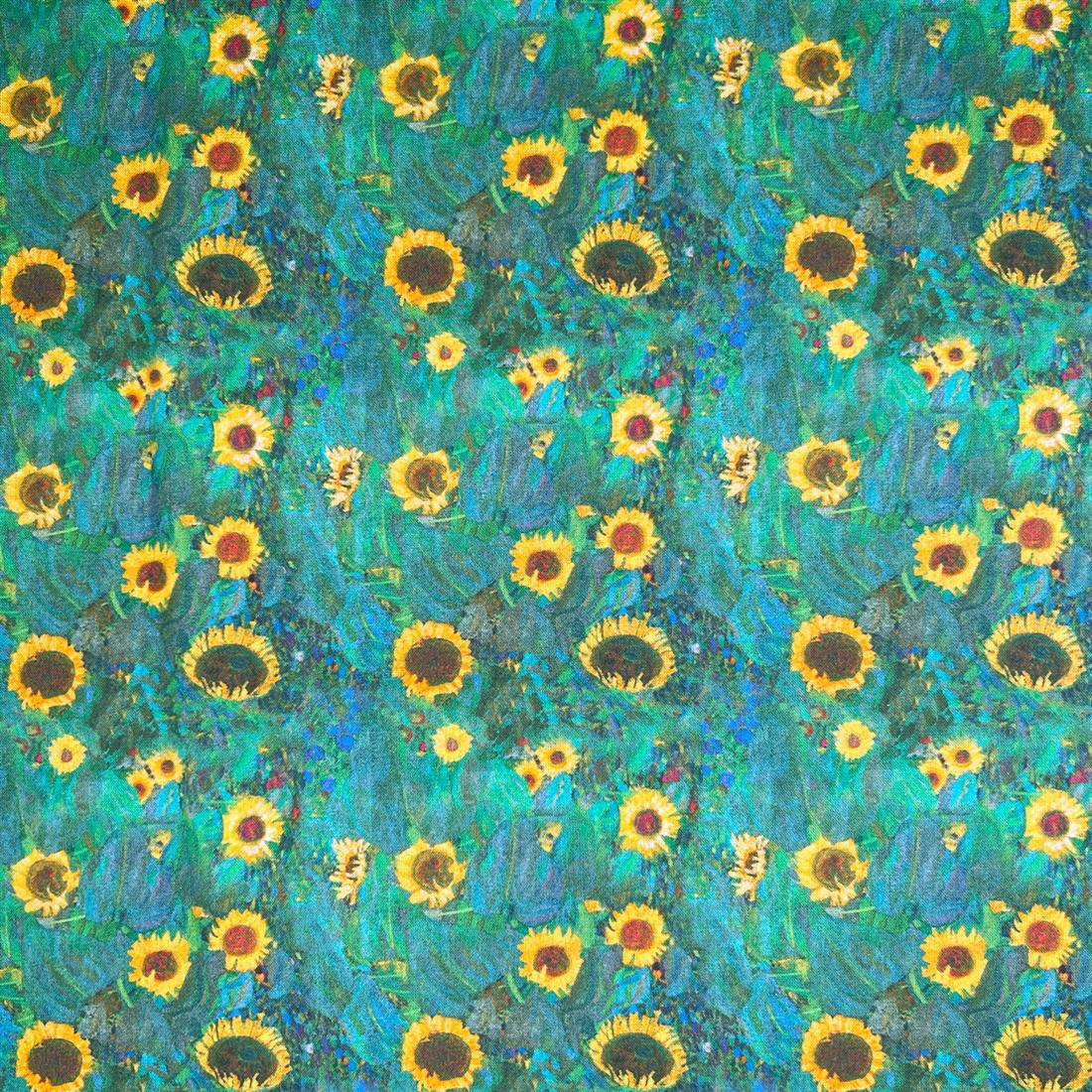 Multicolour Cotton Klimt's Sunflowers