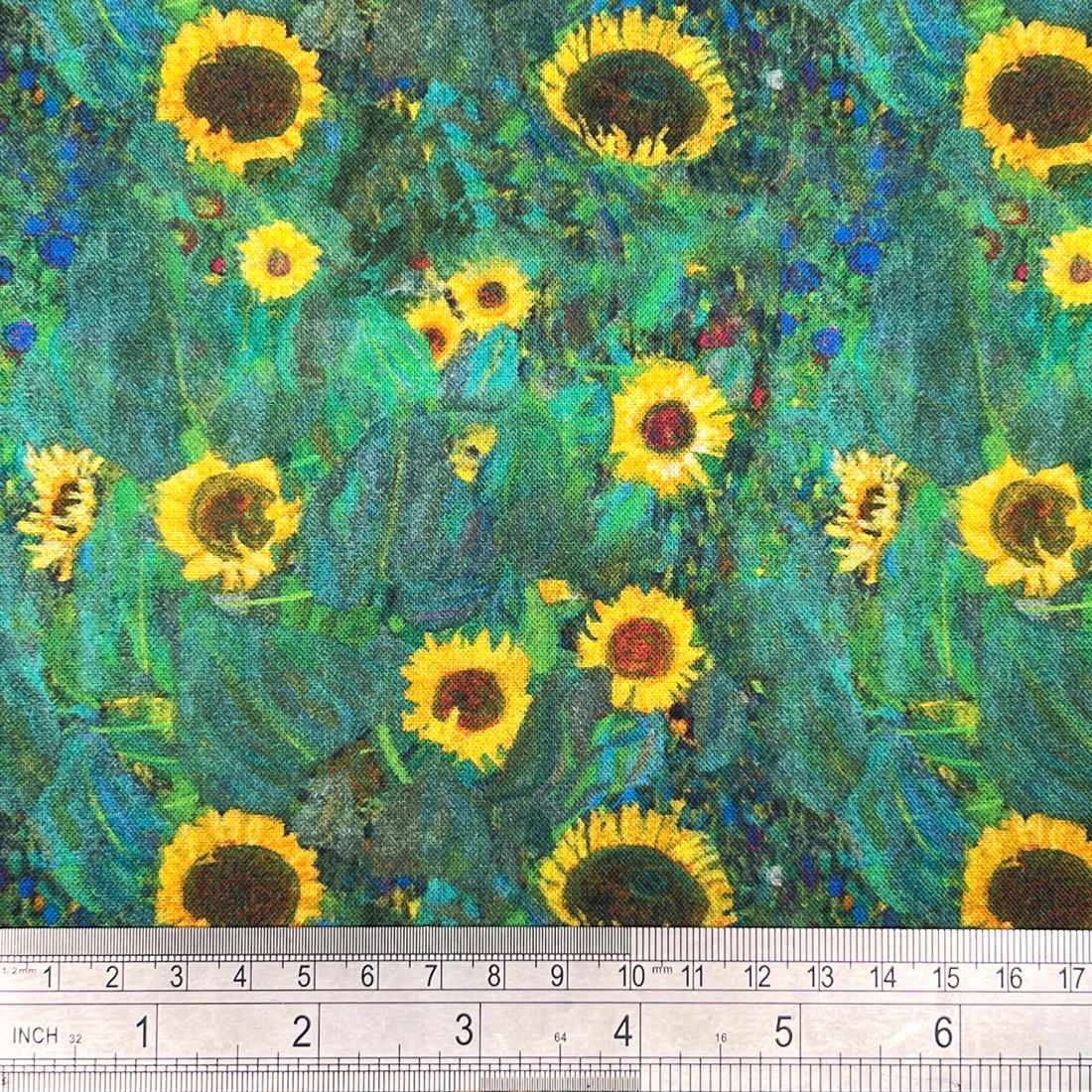 Multicolour Cotton Klimt's Sunflowers
