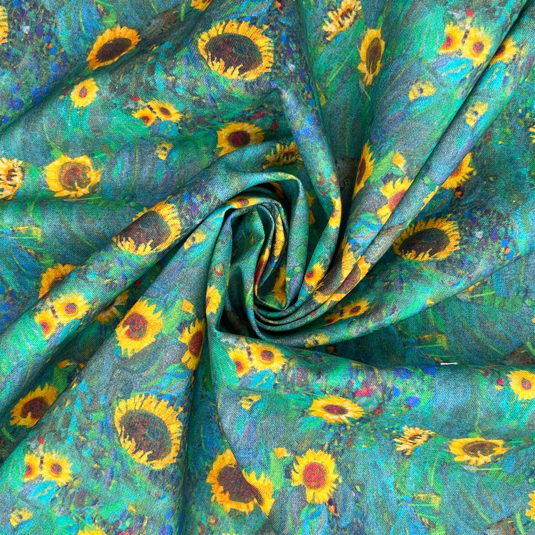 Multicolour Cotton Klimt's Sunflowers