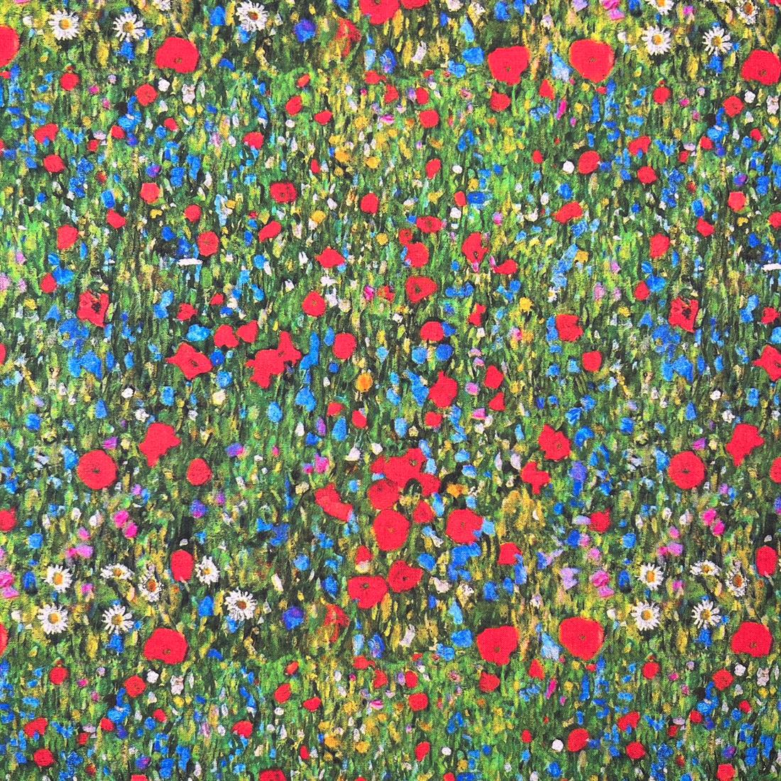 Multicolour Cotton Klimt's Field of Poppies