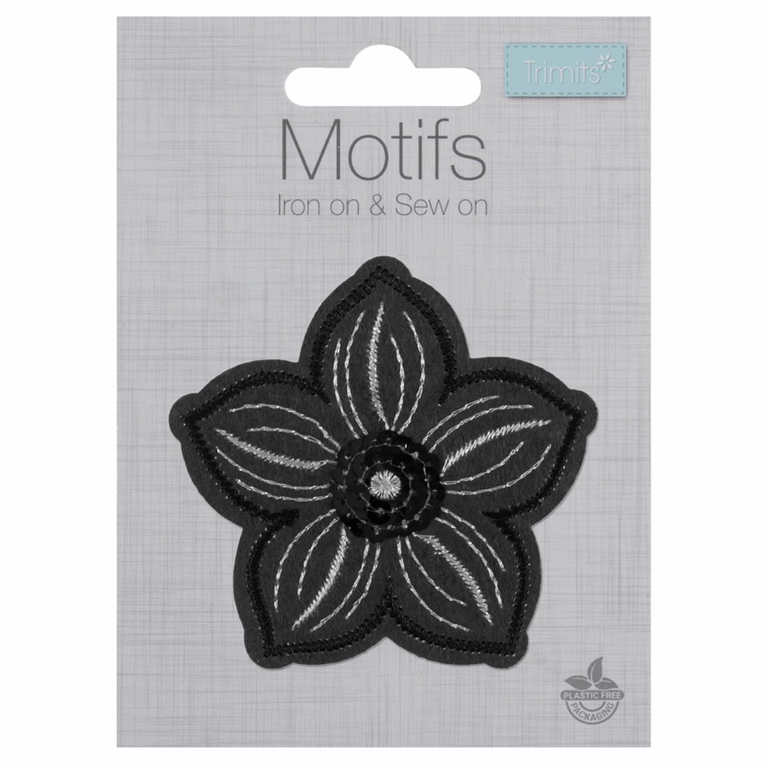 Grey Sequin Flower