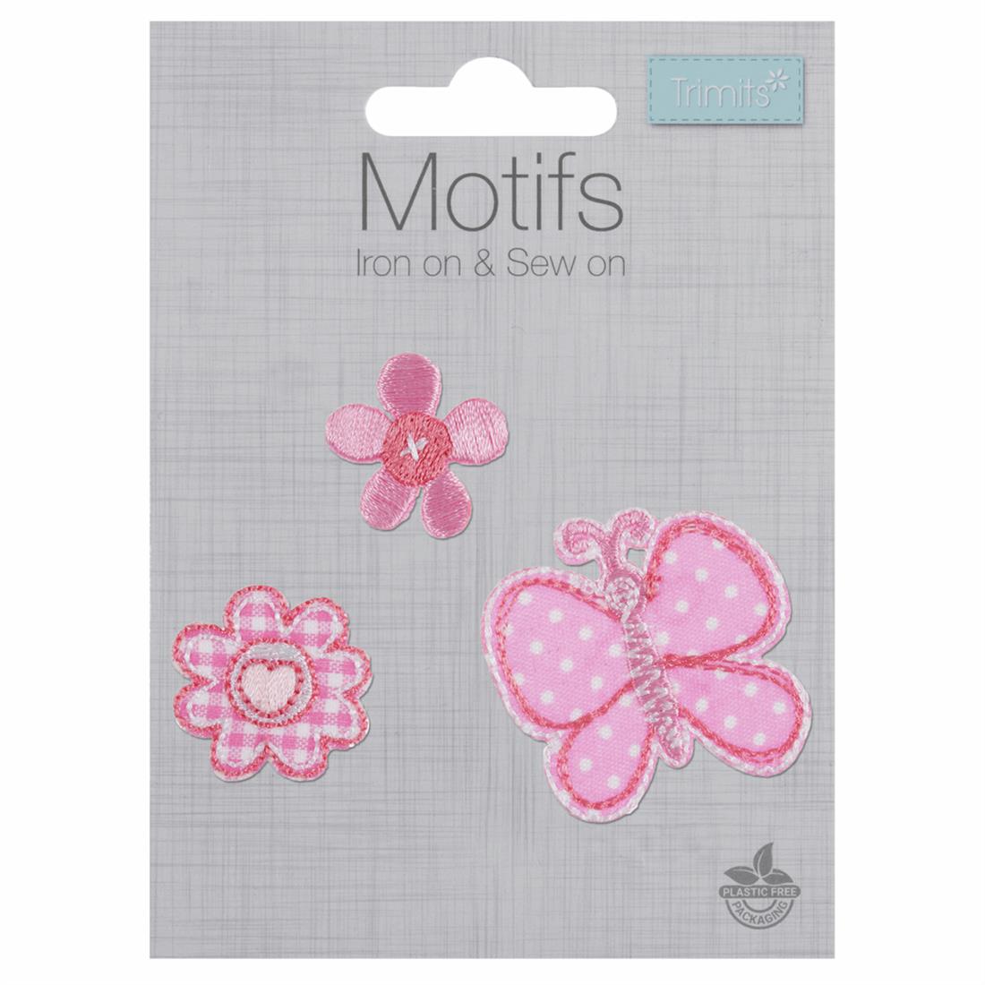 Pink Butterfly and Flowers