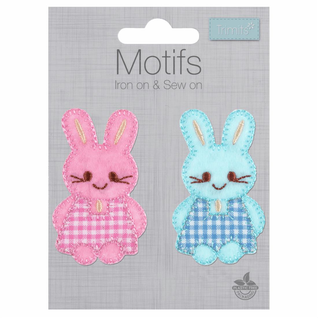 Pink & Blue Checked Bunnies