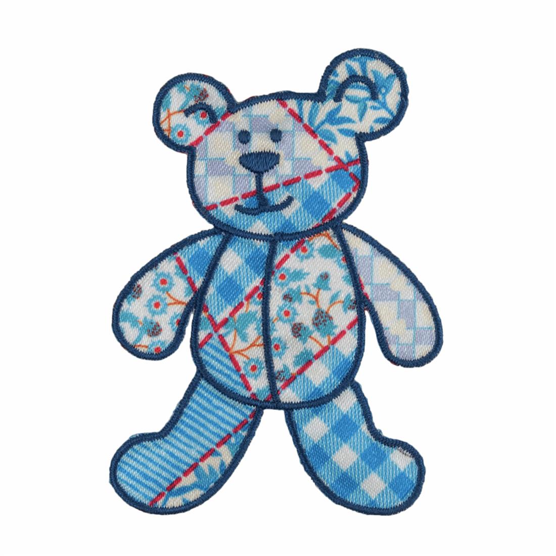 Blue Patchwork Bear