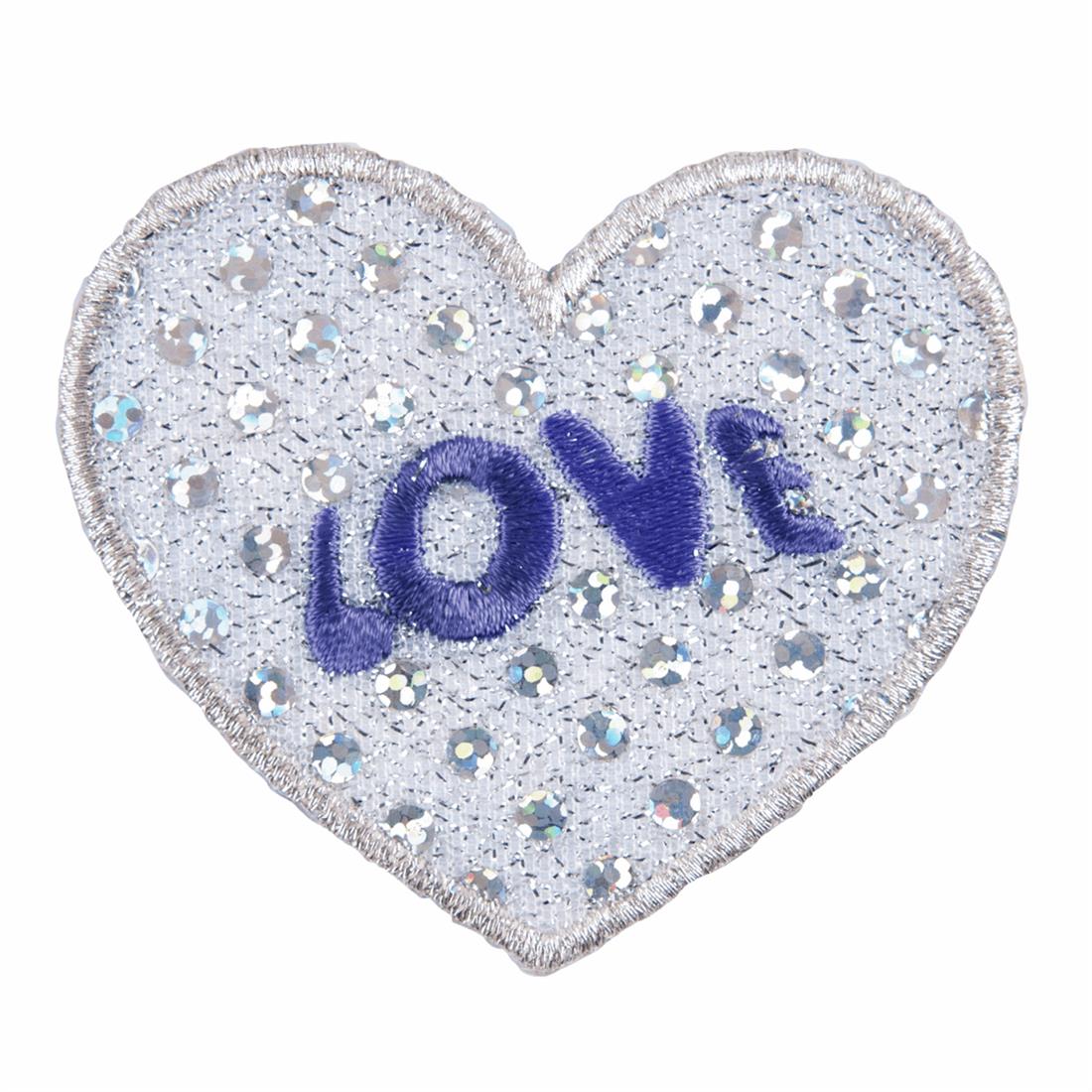 Love Heart Silver Sequin