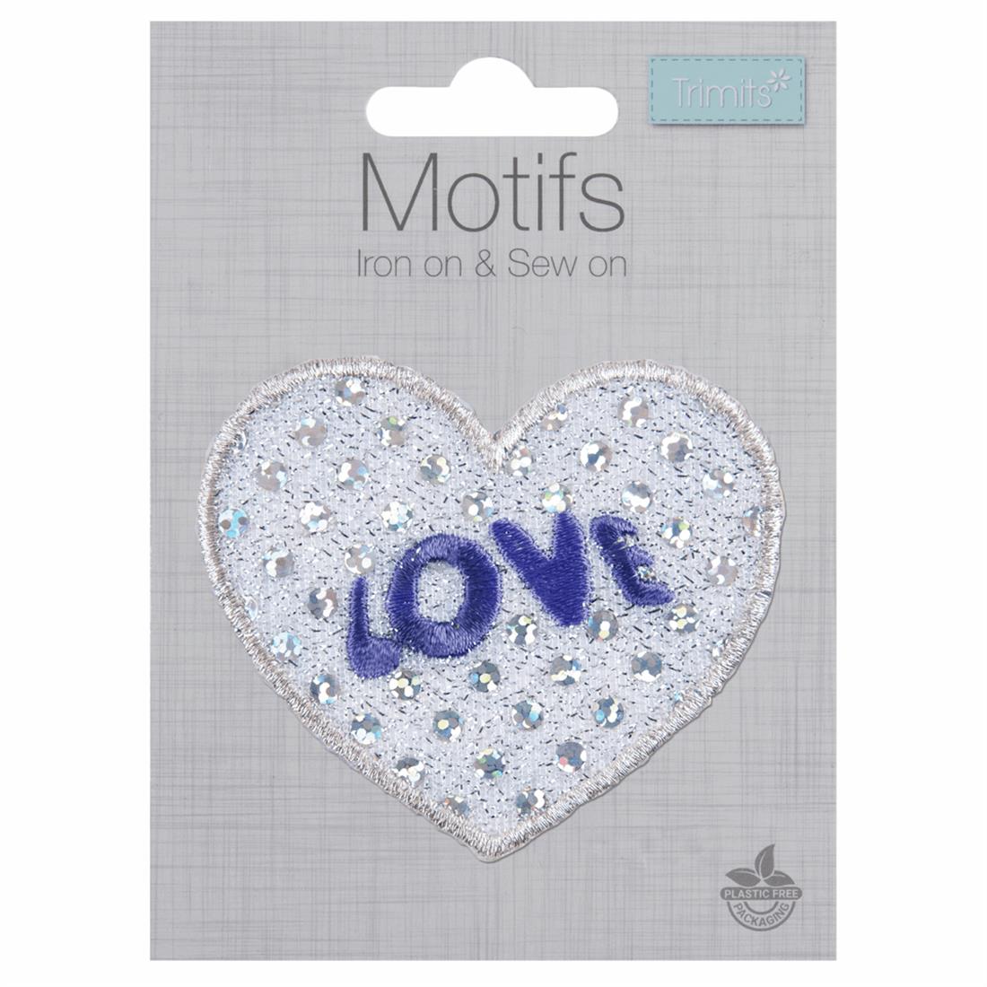 Love Heart Silver Sequin