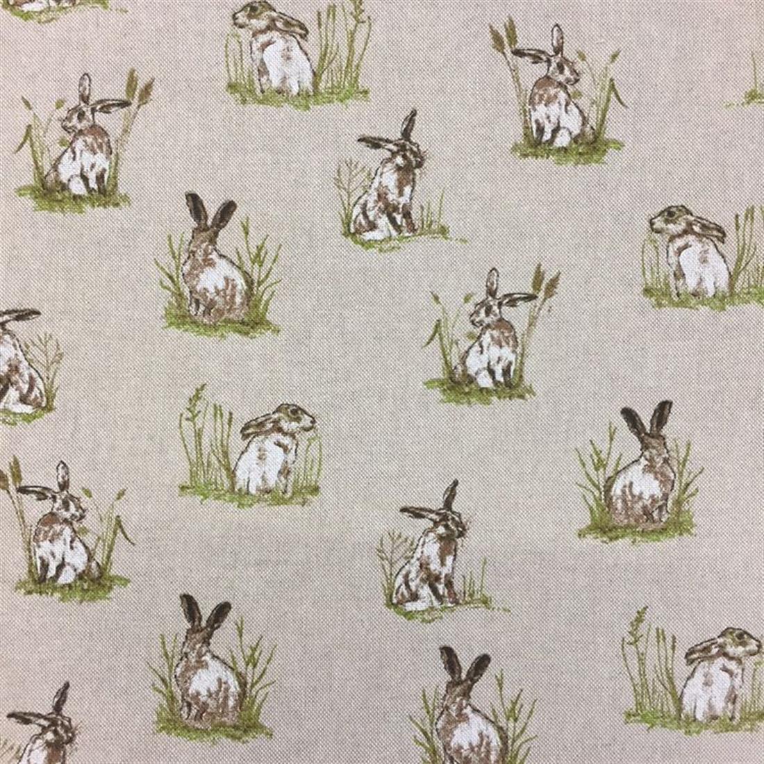 Natural Linen Printed Canvas Fabric