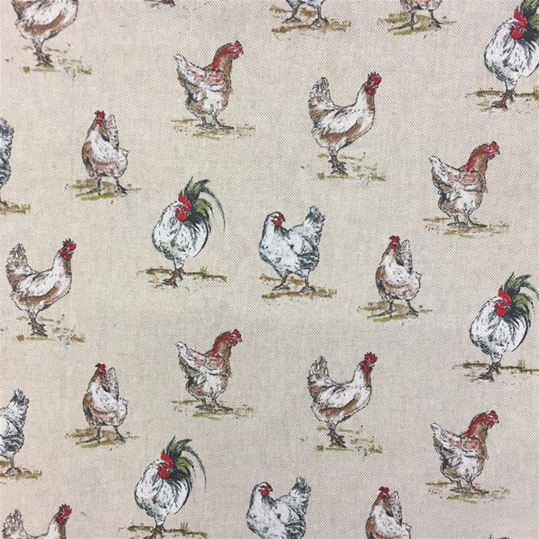 Natural Linen Printed Canvas Fabric