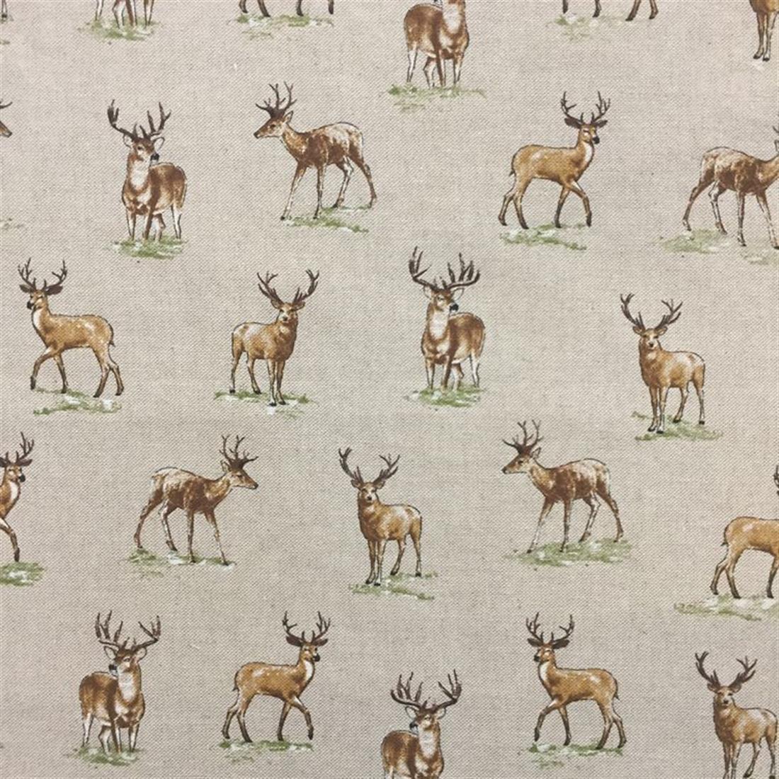 Natural Linen Printed Canvas Fabric