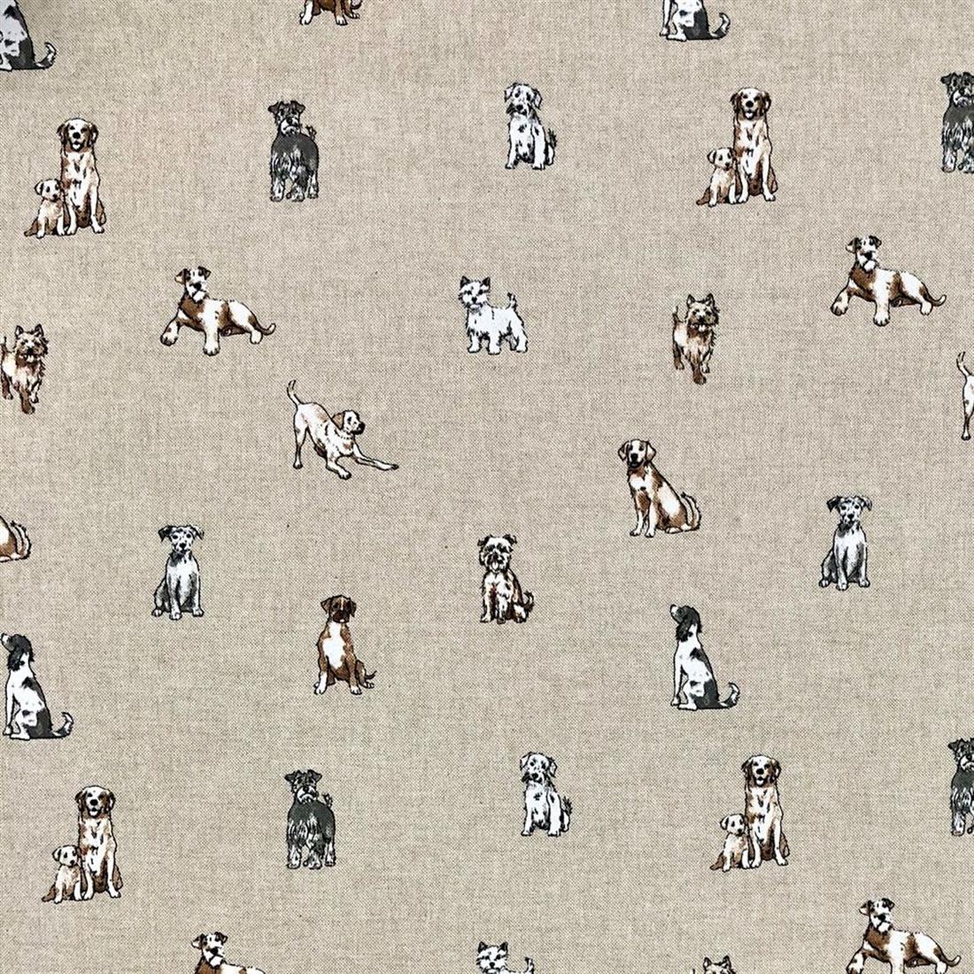 Natural Linen Printed Canvas Fabric