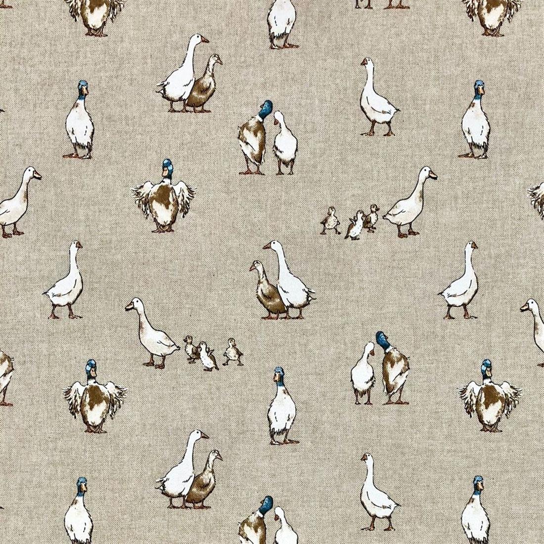 Natural Linen Printed Canvas Fabric