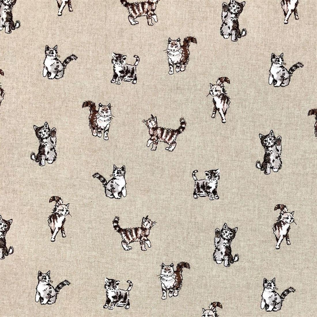 Natural Linen Printed Canvas Fabric