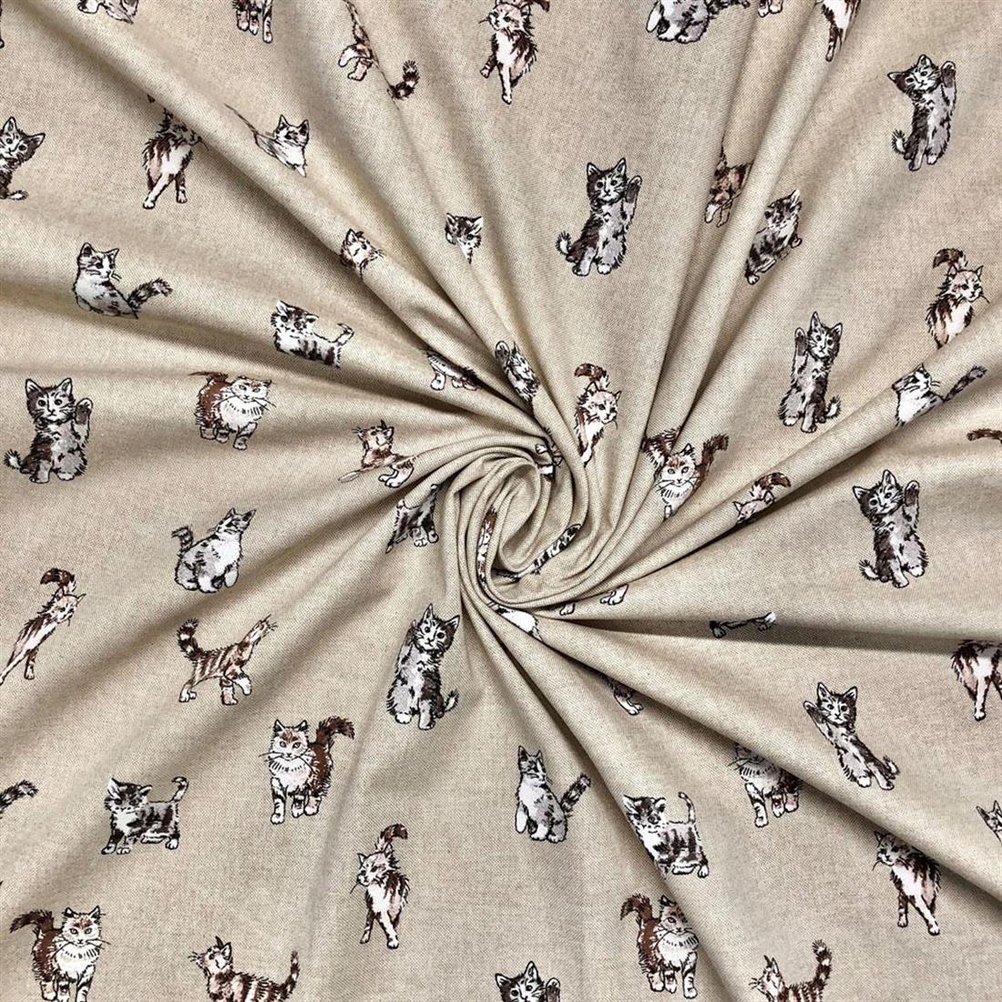 Natural Linen Printed Canvas Fabric