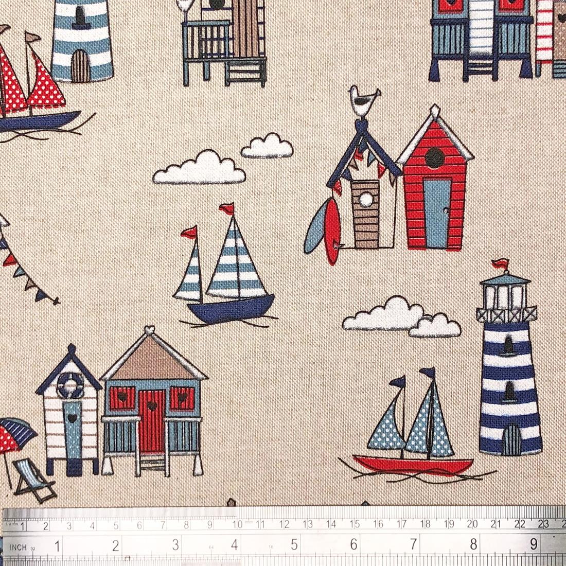 Natural Linen Printed Canvas Fabric