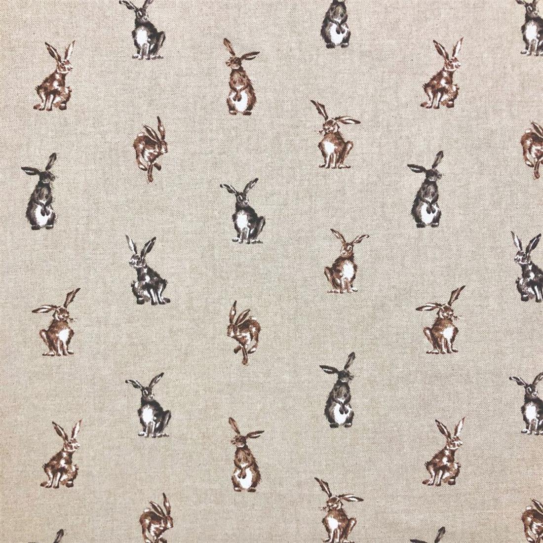 Natural Linen Printed Canvas Fabric
