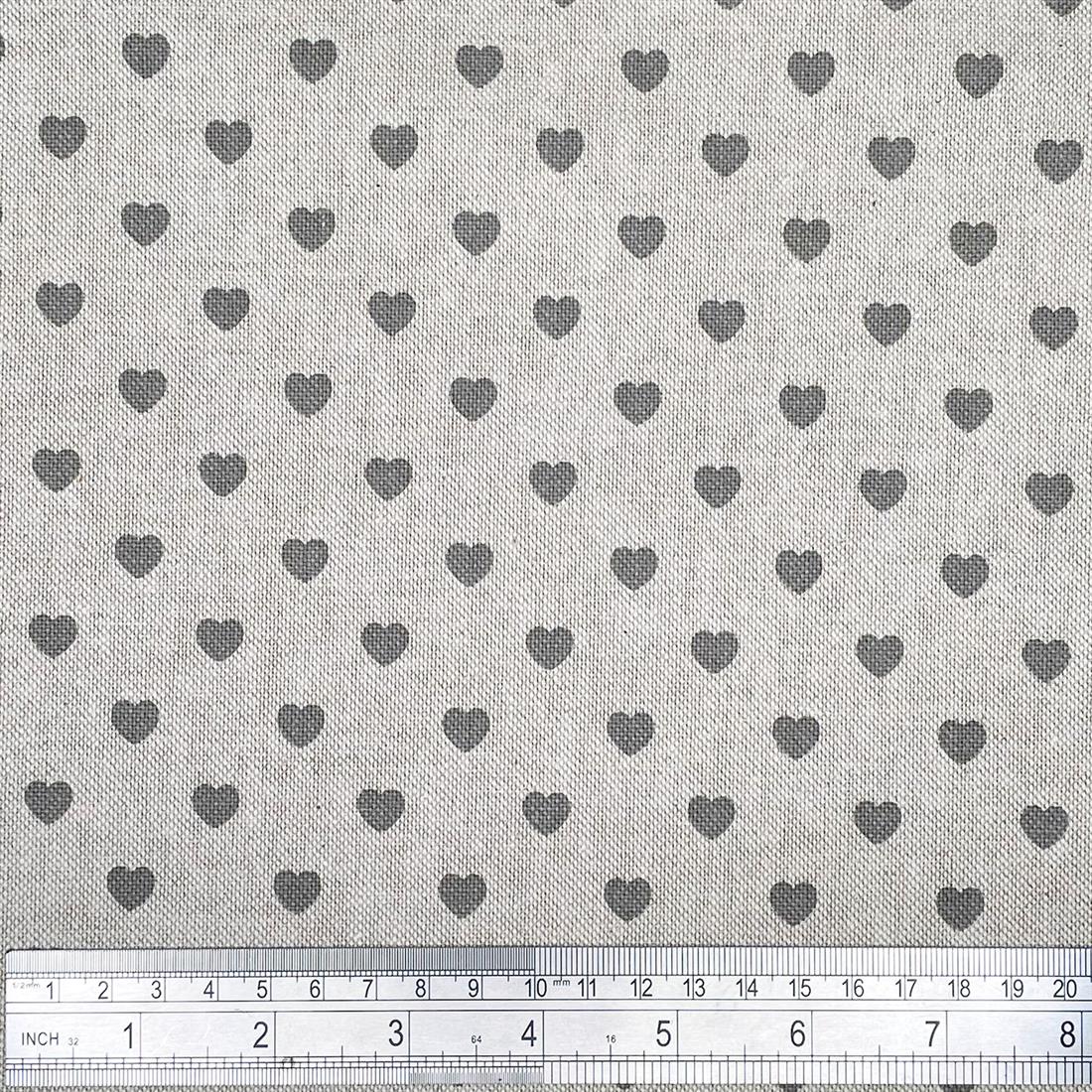 Grey Linen Printed Canvas Fabric