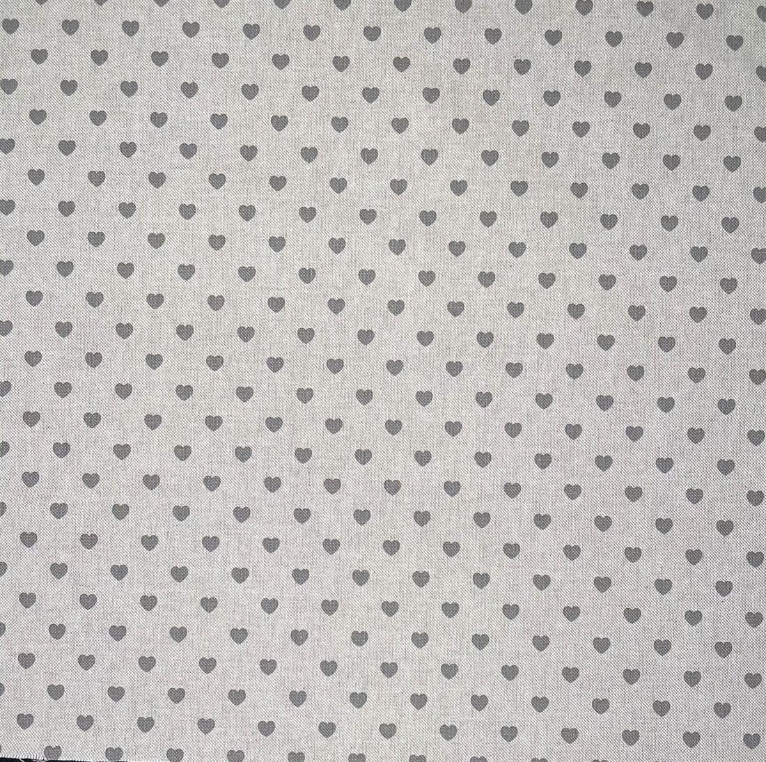 Grey Linen Printed Canvas Fabric