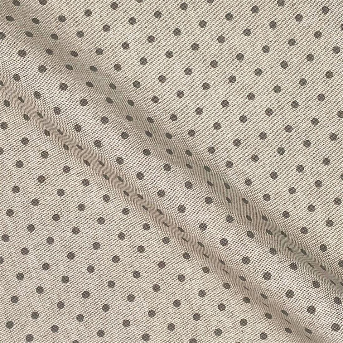 Grey Linen Printed Canvas Fabric