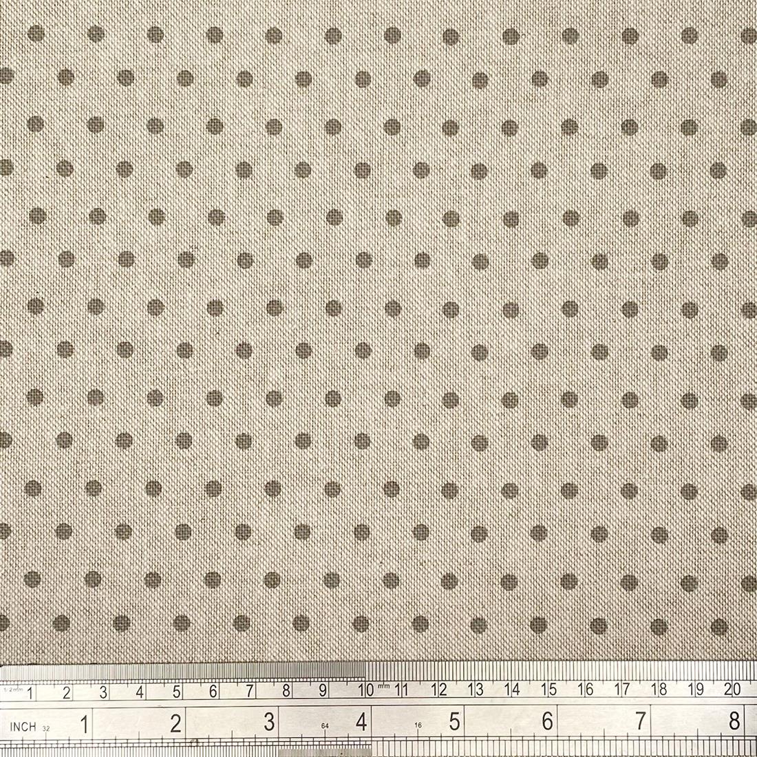Grey Linen Printed Canvas Fabric