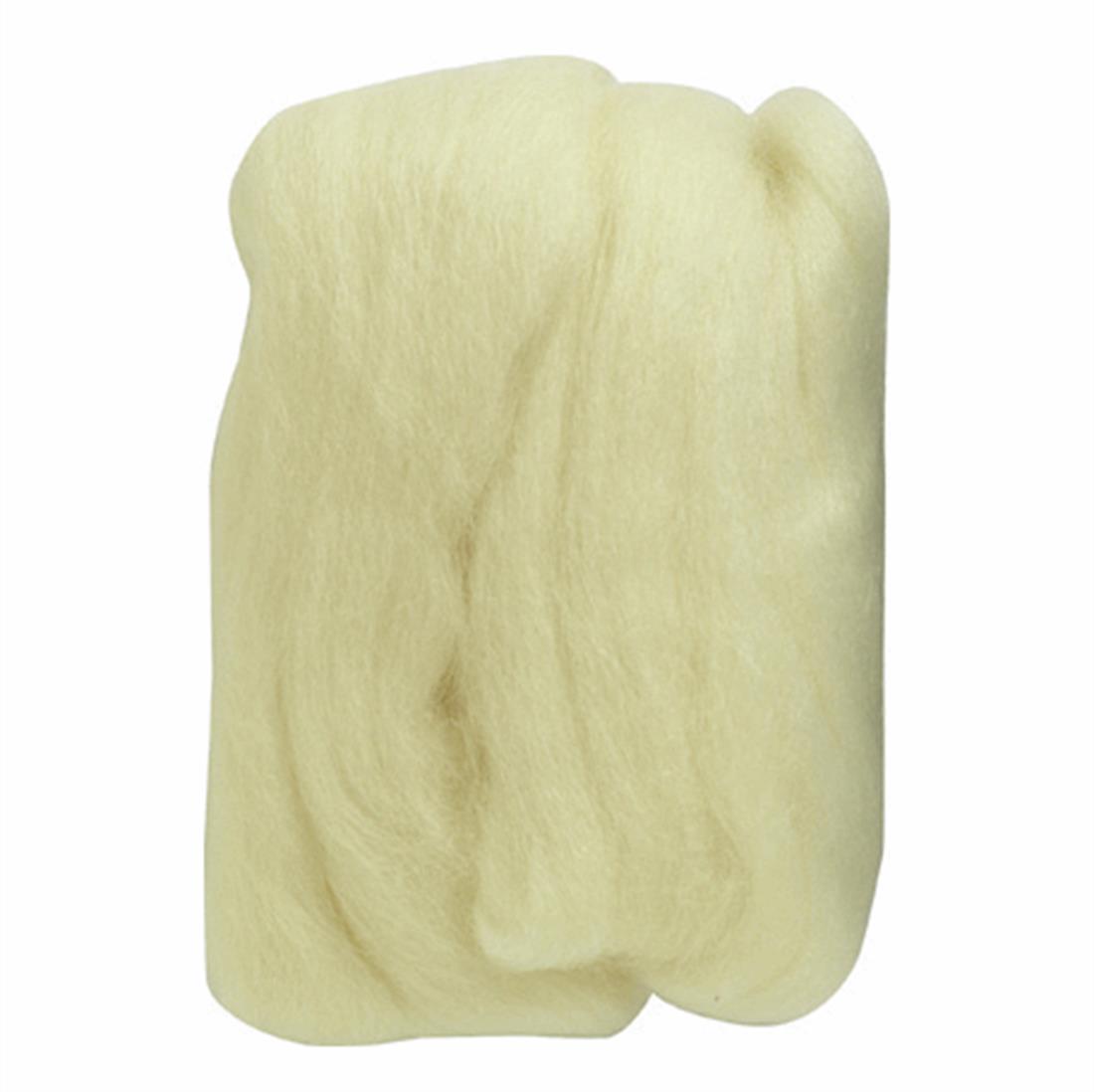 Off White 20g Clover Natural Wool Roving (Off White)